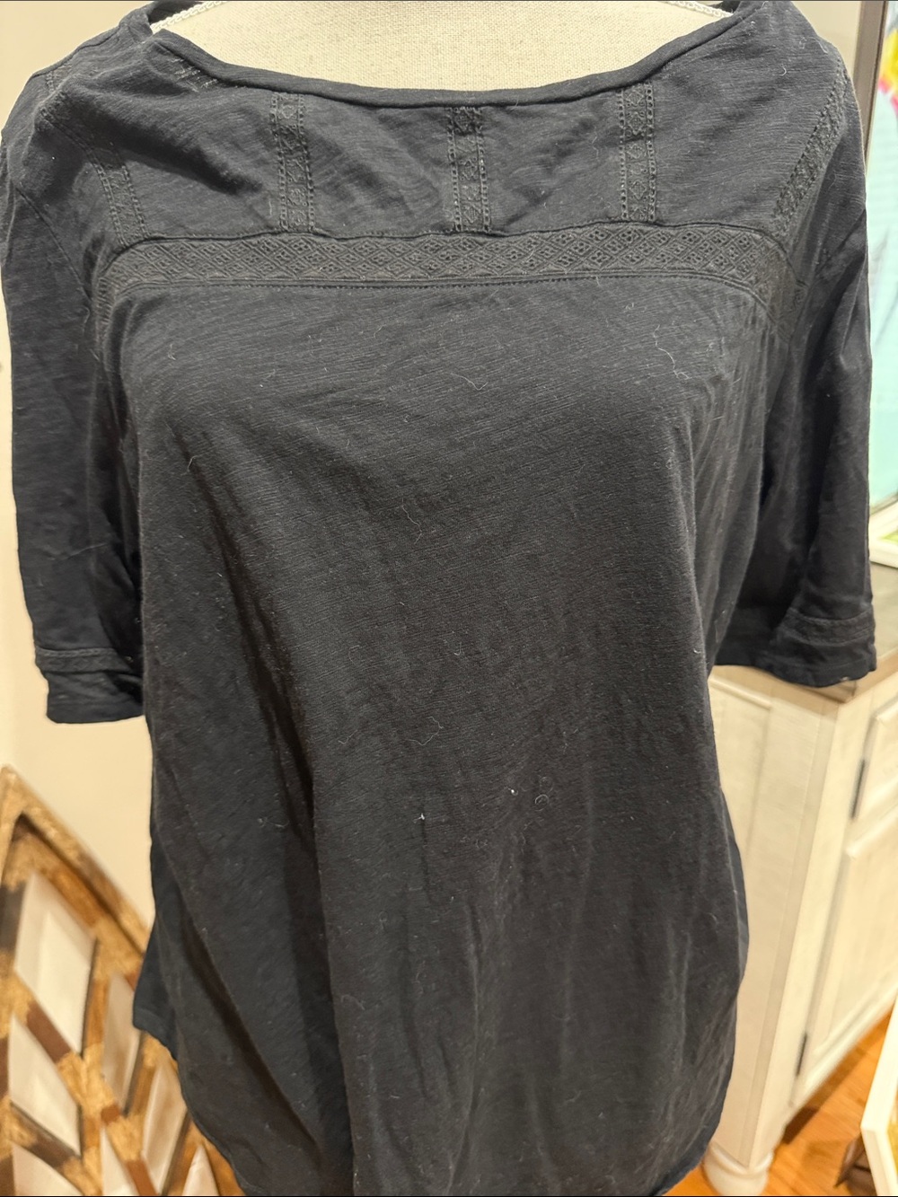 LOFT Black Vintage Soft Scoop Neck Tee
